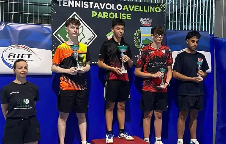 Tennistavolo, primo posto di Alessandro Daniele al l torneo nazionale di Parolise