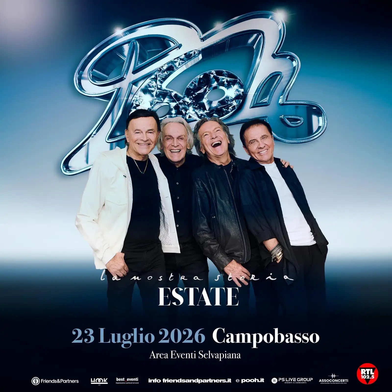 Pooh, Campobasso pronta ad accogliere il tour dei 60 anni: prevendita quasi sold out