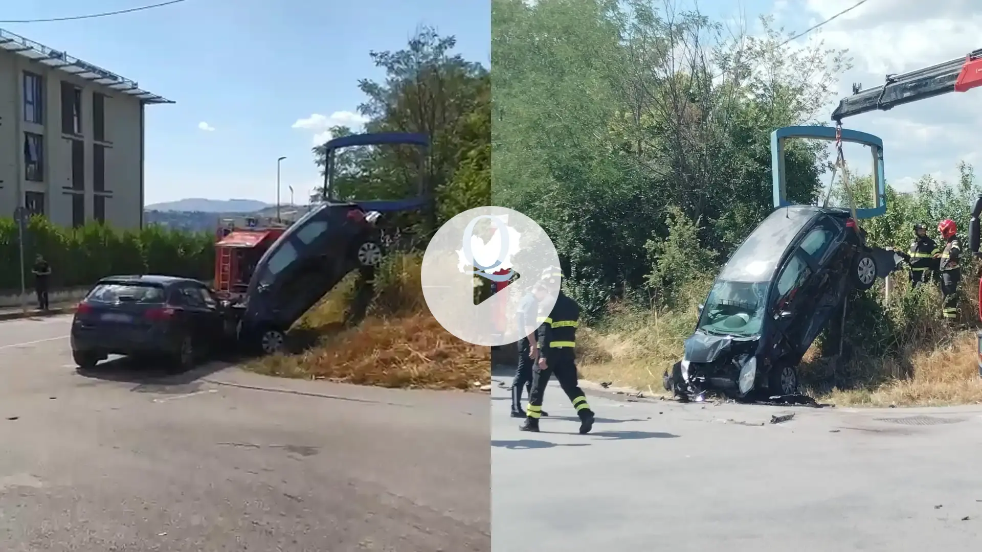 Campobasso, auto si ribalta dopo lo schianto: protestano i cittadini di contrada Macchie