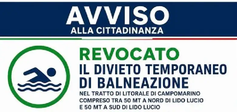 Campomarino, valori nei limiti: revocato divieto di balneazione in un tratto del litorale
