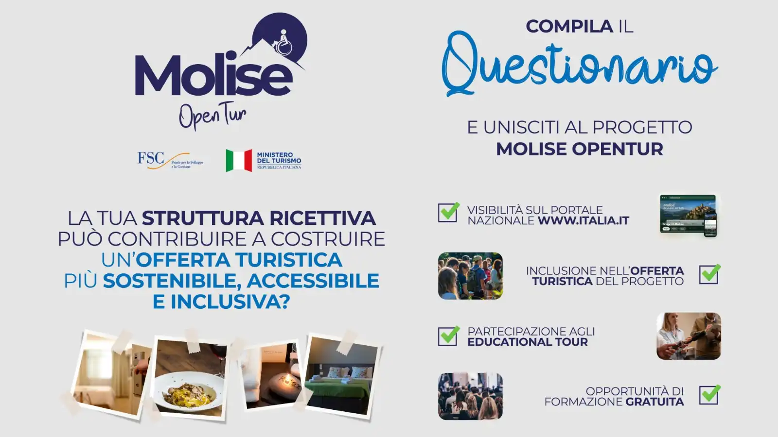 MoliseOPENtur coinvolge le strutture ricettive di 49 Comuni del territorio molisano